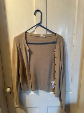 GAP Women's Tan Button-Up Lightweight Cardigan